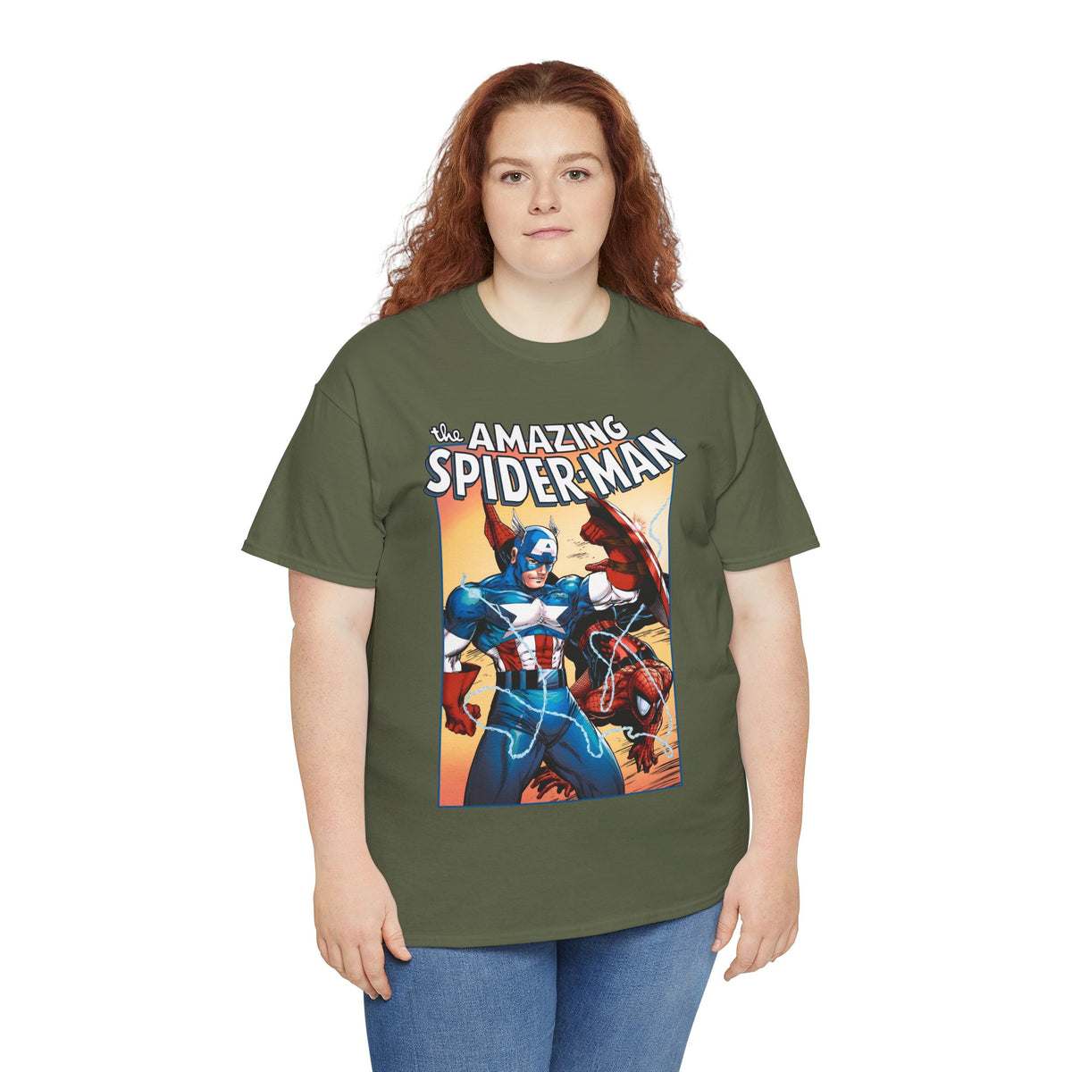 Amazing Spider-Man & Captain America T-Shirt - Todd McFarlane Art - Marvel Comics