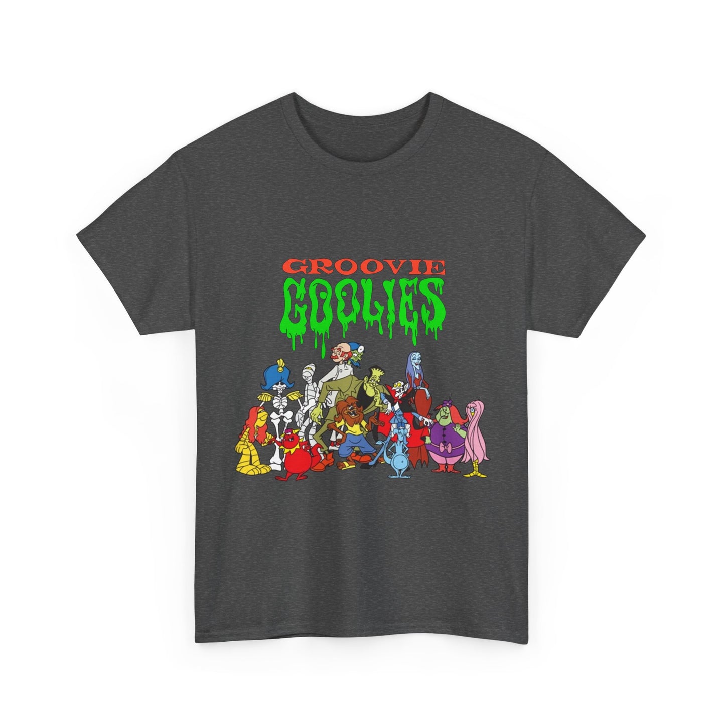 Groovie Goolies T-Shirt - The Monster Trio (Drac, Frankie, Wolfie) - Hagatha, Bella La Ghostly, Boneapart, Mummy - Horrible Hall on Horrible Drive - Filmation Cartoon