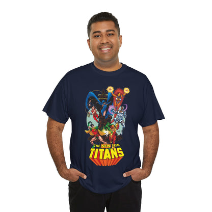 New Teen Titans T-Shirt - George Perez Art - Raven, Cyborg, Robin, Starfire, Wonder Girl, Changeling - DC Comics