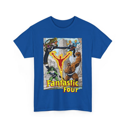 Fantastic Four T-Shirt - John Byrne Art - She-Hulk, Invisible Woman, Thing, Reed Richards, Human Torch - Baxter Building - Marvel Comics