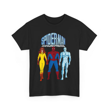 Spider-Man & His Amazing Friends T-Shirt - Spidey, Firestar, Iceman - Popular 1980s Marvel TV Cartoon - Marvel Comics