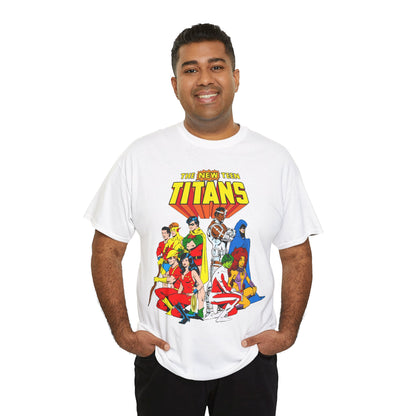 New Teen Titans T-Shirt - George Perez Art - Robin, Wonder Girl, Starfire, Raven, Cyborg, Speedy, Aqualad - DC Comics