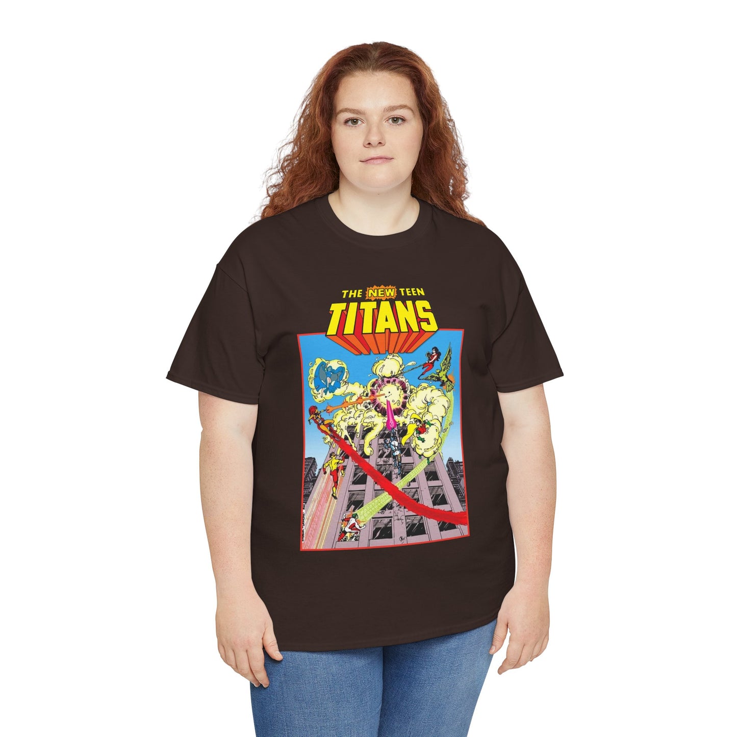 New Teen Titans T-Shirt - George Perez Art - DCCP #26 Preview Cover - Raven, Cyborg, Starfire, Changeling - DC Comics