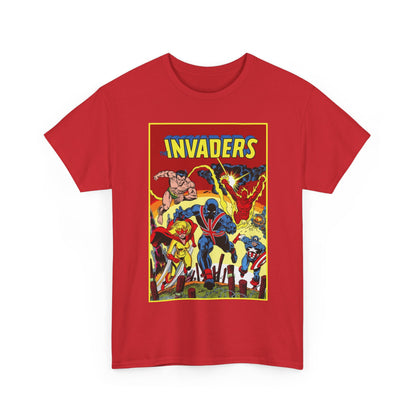 Invaders T-Shirt - Captain America, Human Torch, Namor, Spitfire - World War II Soldiers - Golden Age Heroes - Marvel Comics