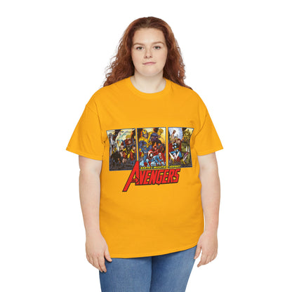 Avengers T-Shirt - John Byrne Art - Thor, Captain America, Iron Man, Hulk, Scarlet Witch, Wasp, Quicksilver, The Black Knight - Marvel Comics
