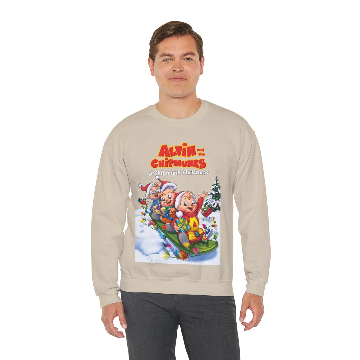 Alvin & the Chipmunks Christmas Special Heavy Blend Crewneck Sweatshirt - Alvin, Simon, Theodore Festive Holiday Cartoon