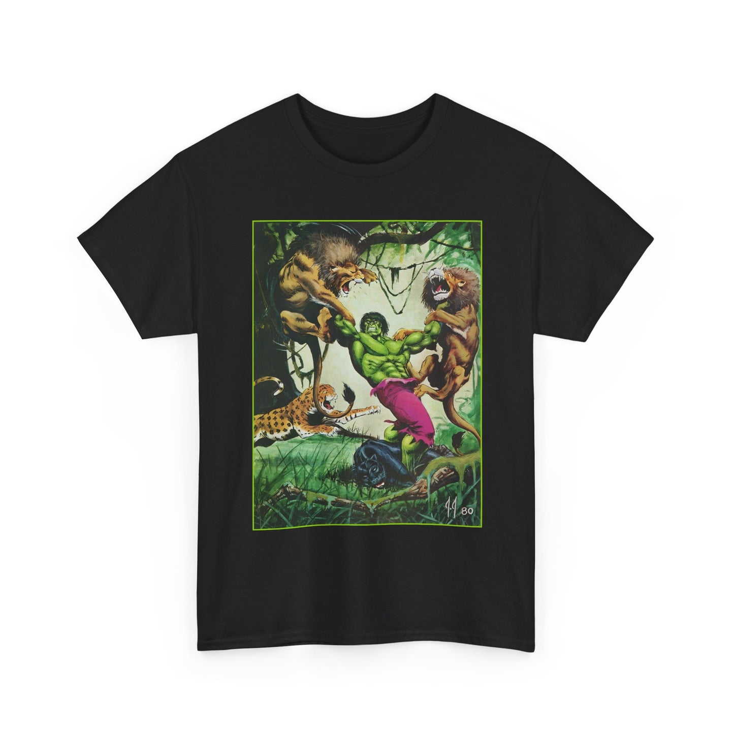 Incredible Hulk T-Shirt - Joe Jusko Art - Hulk Fighting Lions and Tigers (But No Bears, Oh My!) - Marvel Comics