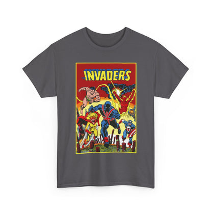 Invaders T-Shirt - Captain America, Human Torch, Namor, Spitfire - World War II Soldiers - Golden Age Heroes - Marvel Comics