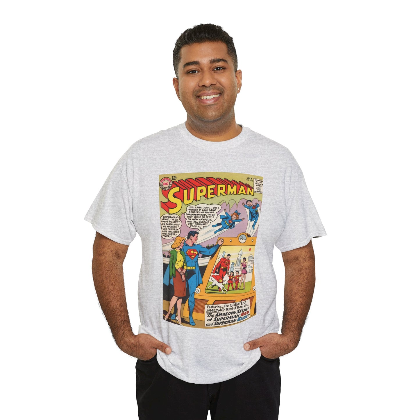 Superman #162 T-Shirt - Superman Blue & Red - Classic Silver Age Imaginary Story - DC Comics