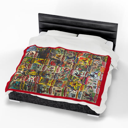 Amazing Spider-Man Velveteen Plush Blanket 60x80" - Steve Ditko Art - Classic Silver Age Covers - Peter Parker - Marvel Comics