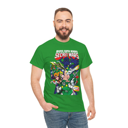 Marvel Super-Heroes Secret Wars T-Shirt - The Bad Guys - Dr Doom, Galactus, Doctor Octopus, Titania, Absorbing Man, Enchantress - Marvel Comics Series
