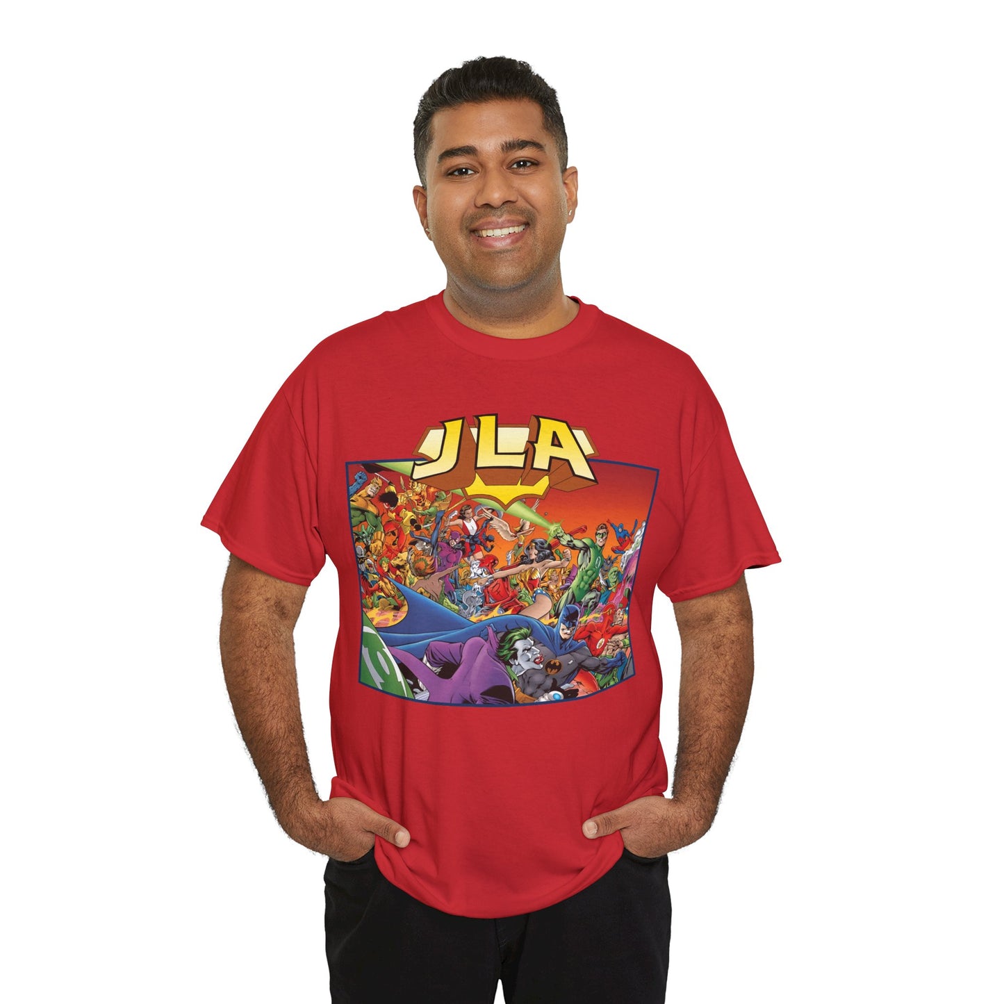 JLA: The Nail T-Shirt - Alan Davis Art - Green Lantern, Batman, Wonder Woman, Flash - DC Comics