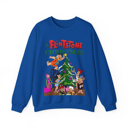 Flintstones Christmas Heavy Blend Crewneck Sweatshirt - Fred, Wilma, Barney, Betty