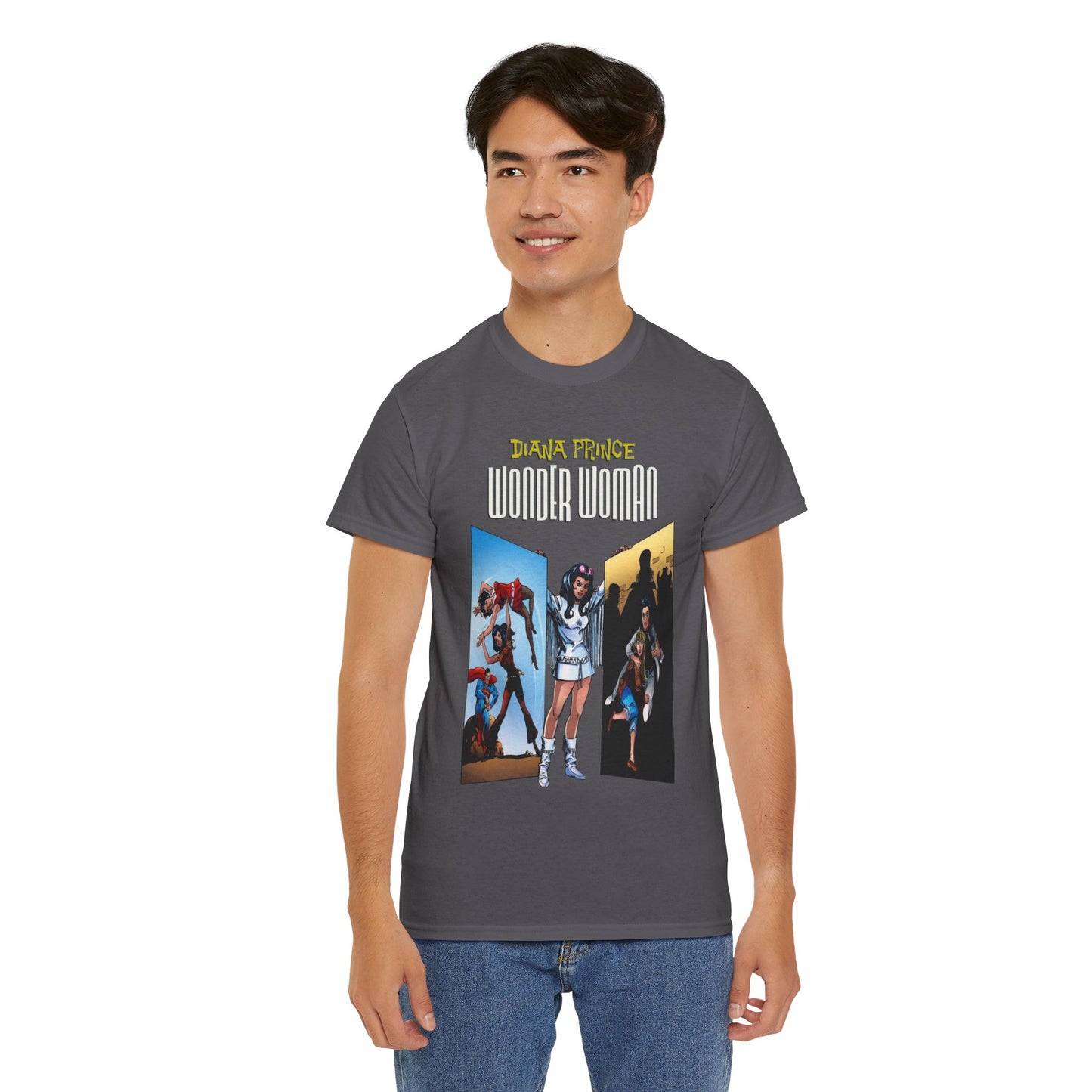 Diana Prince Wonder Woman  T-Shirt - 1970s White Suit Years - Bronze Age DC Comics