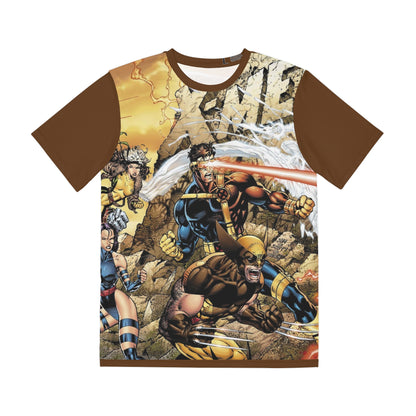 X-Men Wrap-Around Polyester Tee (All-Over Print) - Jim Lee Art - Wolverine, Rogue, Storm, Gambit - Marvel Comics