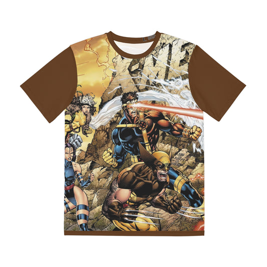X-Men Wrap-Around Polyester Tee (All-Over Print) - Jim Lee Art - Wolverine, Rogue, Storm, Gambit - Marvel Comics