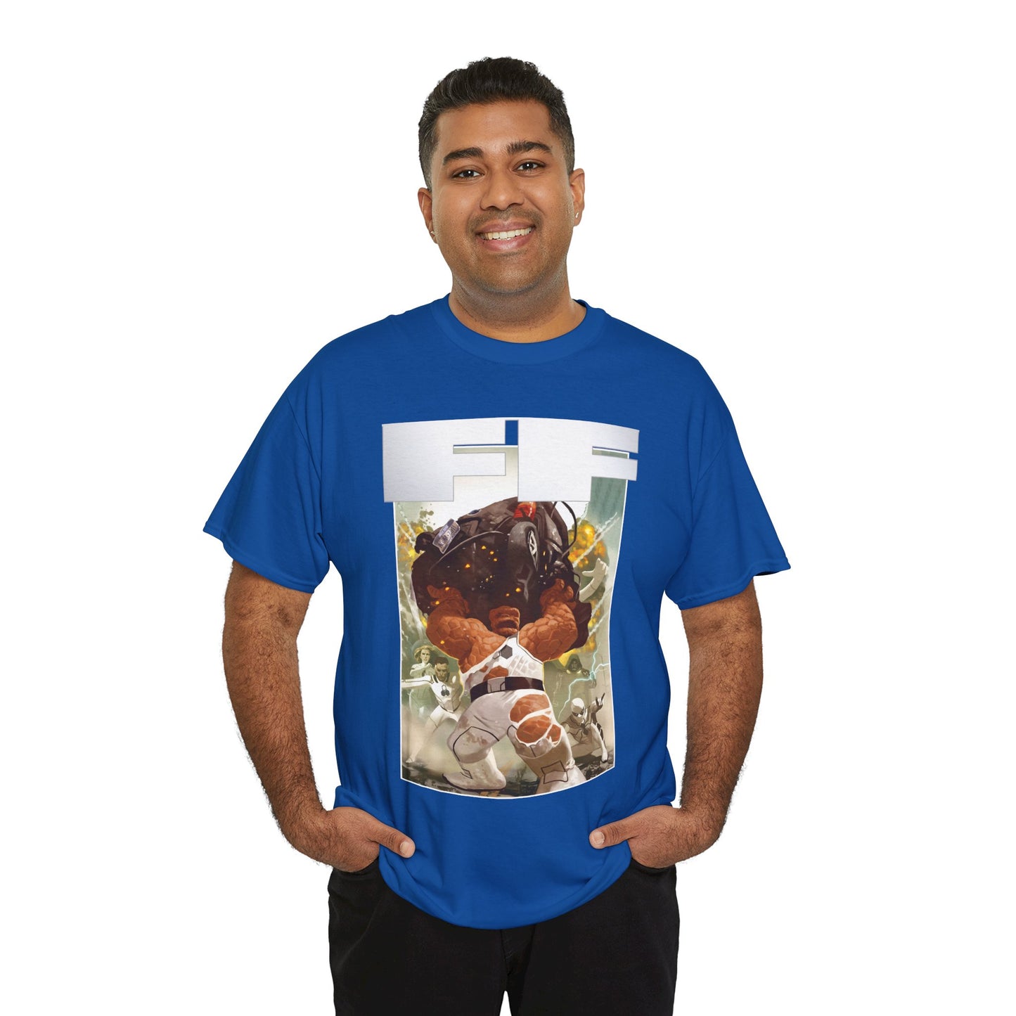 FF T-Shirt - Daniel Acuna Art - Fantastic Four - Mr. Fantastic, Invisible Woman, Thing, Spider-Man - Marvel Comics