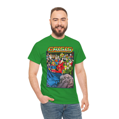 Crisis on Infinite Earths T-Shirt - George Perez Art - Supergirl, Flash, Huntress, Starman, Earth 3 Luthor, Lori Lemaris, Aquagirl, Earth 2 Robin - DC Comics