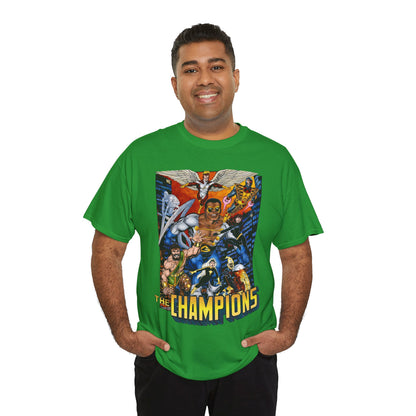 Champions T-Shirt - John Byrne Art - Hercules, Black Widow, Ghost Rider, Black Goliath, Silver Surfer, Jack of Hearts - Marvel Comics 1970s Series