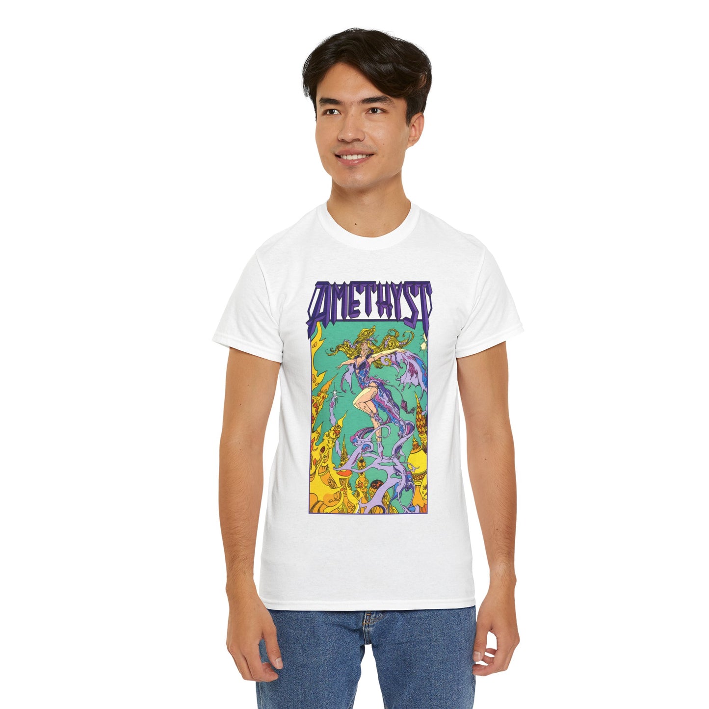 Amethyst T-Shirt - Esteban Maroto Art - Princess of Gemworld - 1980s Series - DC Comics