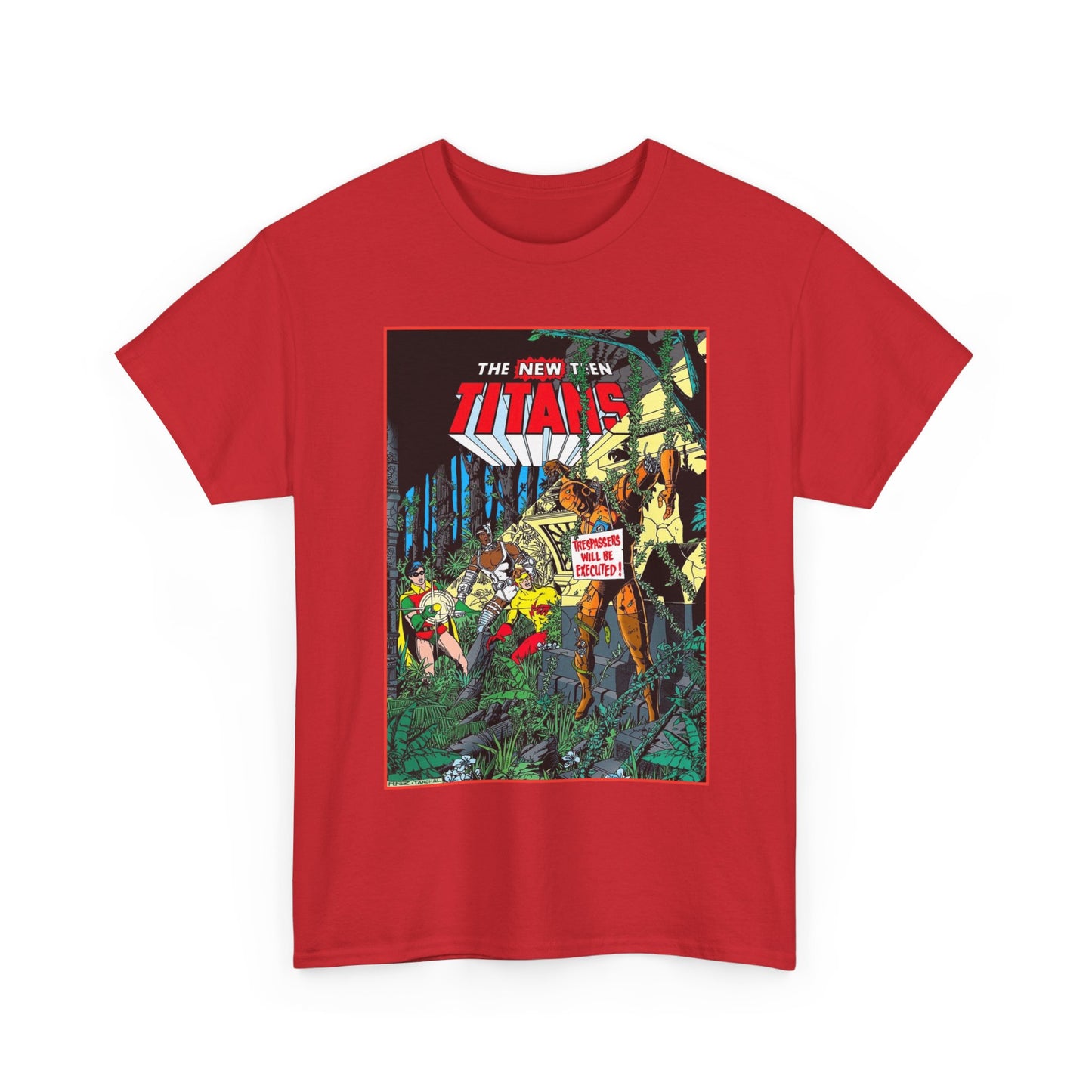 New Teen Titans T-Shirt - George Perez Art - Robin, Cyborg, Kid Flash, Robotman - DC Comics
