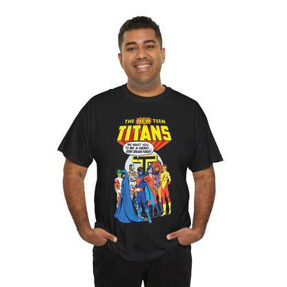 New Teen Titans T-Shirt - 1980s DC Comics Drug Awareness Specials - Protector, Starfire, Cyborg, Wonder Girl, Raven