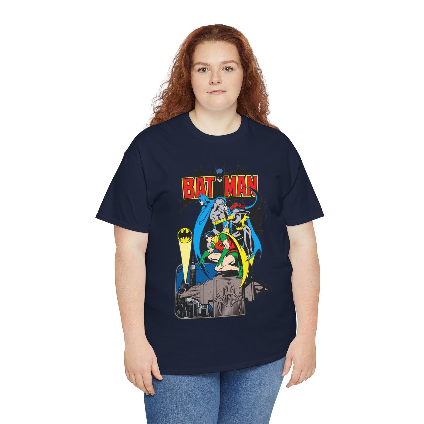 Batman, Robin & Batgirl T-Shirt - José Luis García-López Art - DC Comics Style Guide - 1970s Retro Art - Gotham City - Bat Signal