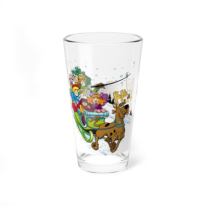 Scooby Doo Christmas Pint Glass, 16oz - Mystery Inc - Hanna-Barbera Cartoon - Festive Holiday Barware