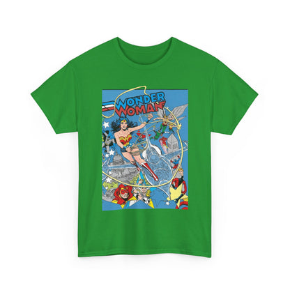 Wonder Woman T-Shirt - Ed Hannigan Art - #300 Cover Art - Hawkman, Green Lantern, Elongated Man, Sandman - DC Comics