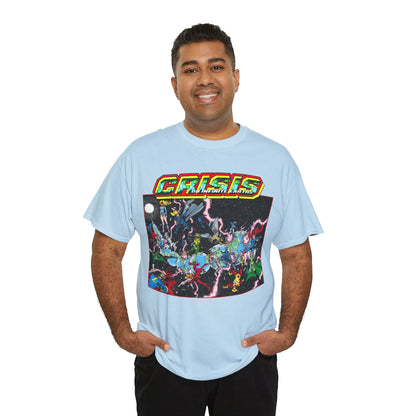 Crisis on Infinite Earths T-Shirt - George Perez Art - #1 Cover, First Issue - Harbinger, Pariah, Obsidian, Firestorm - DC Comics