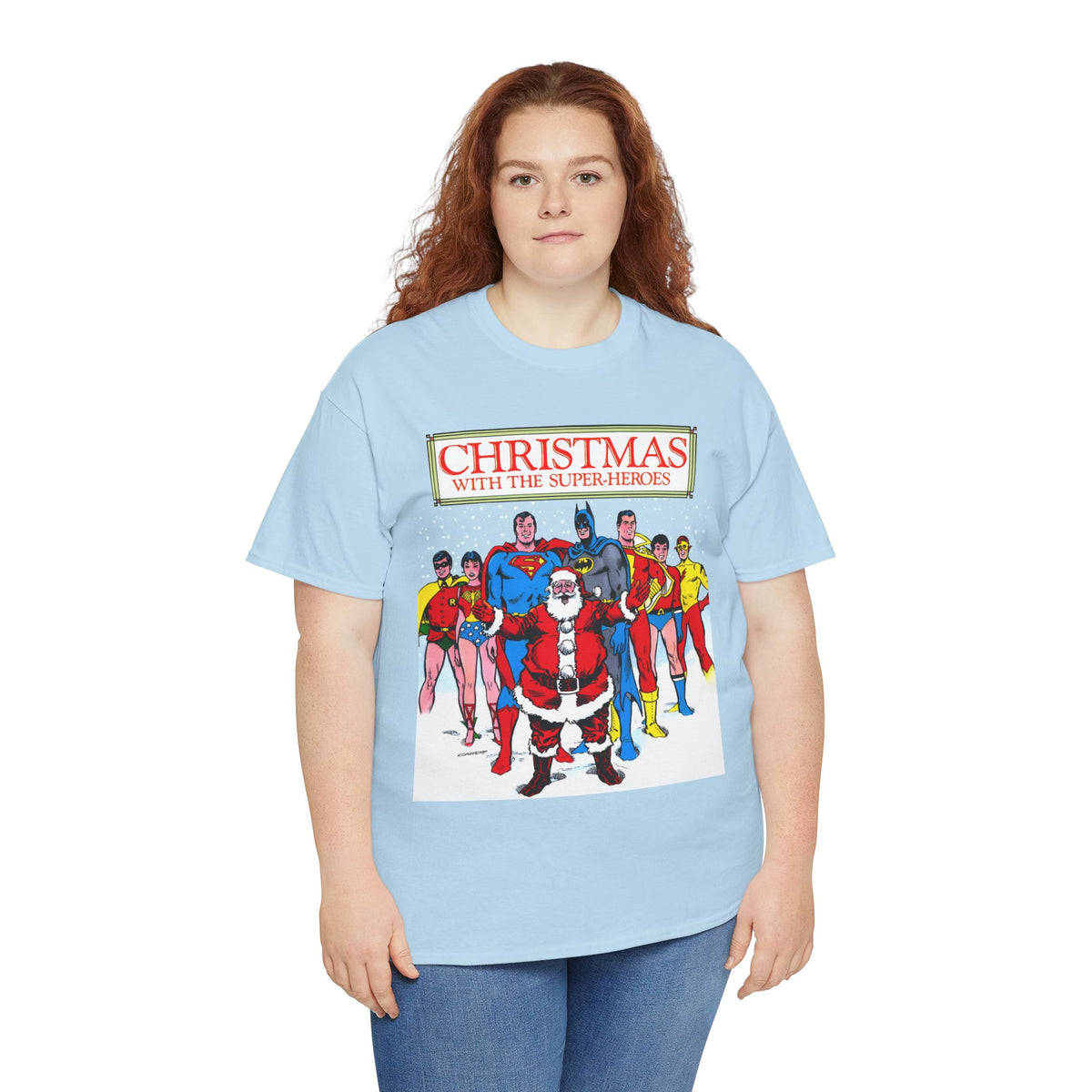 Christmas with the Superheroes T-Shirt - Nick Cardy Art - Superman Batman Captain Marvel Teen Titans Retro Festive Holiday Tee - DC Comics
