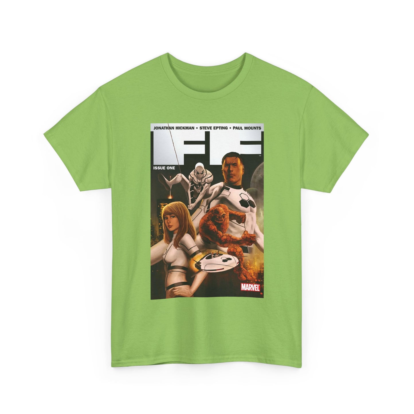 FF #1 T-Shirt - Steve Epting Art - Fantastic Four/Future Foundation - Spider-Man, Mr. Fantastic, Invisible Woman, The Thing - Marvel Comics