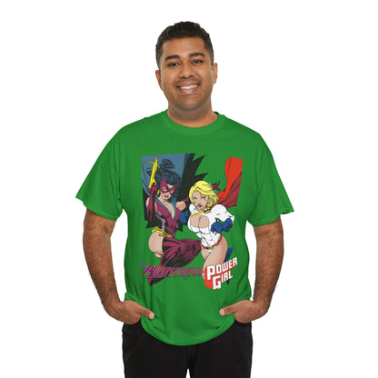 Huntress & Power Girl T-Shirt - Ed Benes Art - Justice Society, JSA, Earth 2 - DC Comics Bronze Age, Pre-Crisis Heroes
