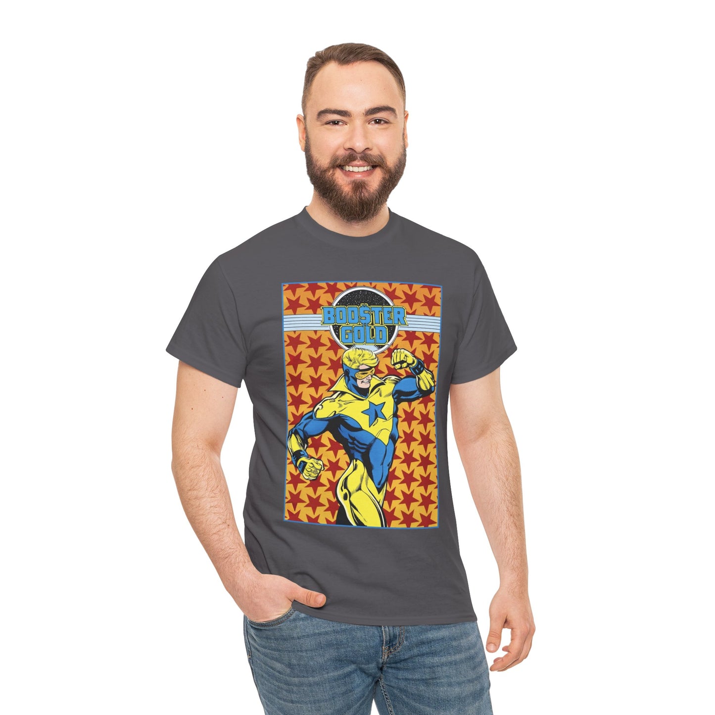 Booster Gold T-Shirt - Dan Jurgens Art - JLI Member - DC Comics