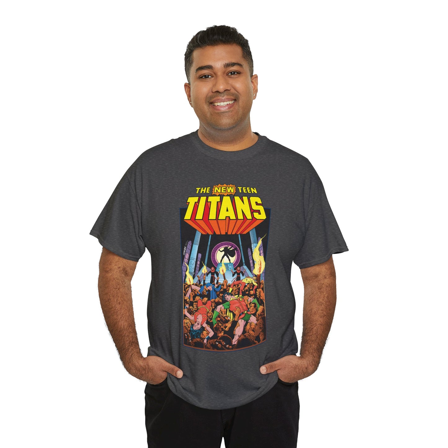 New Teen Titans T-Shirt - George Perez Art - #22 Cover - Wonder Girl, Robin, Raven, Kid Flash - Brother Blood Story - DC Comics
