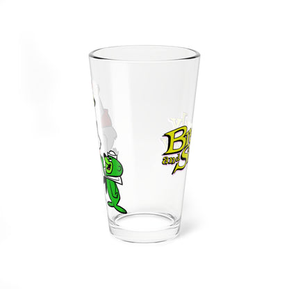 Breezly & Sneezly Pint Glass, 16oz - Hanna-Barbera 1960s Cartoon - Polar Bear & Green Seal