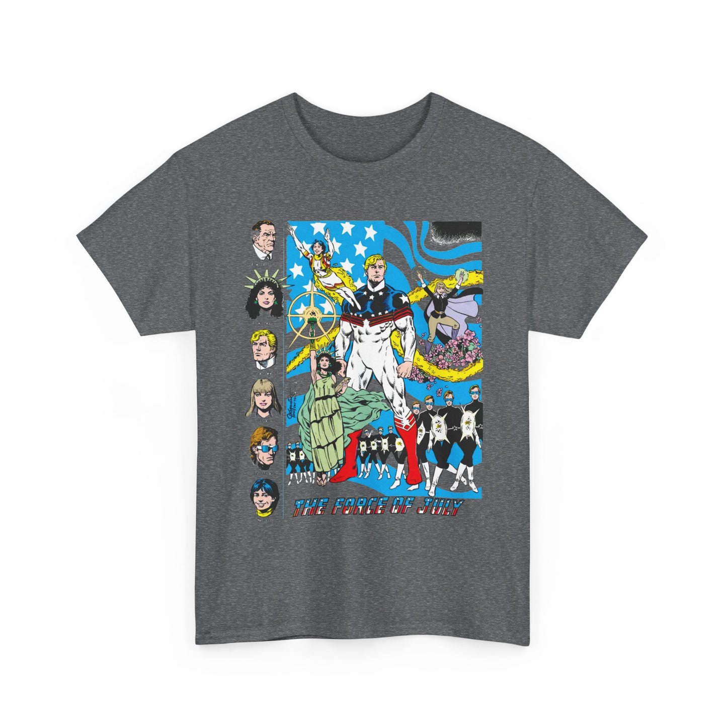 Force of July T-Shirt - Batman and the Outsiders Villains - Lady Liberty, Major Victory, Mayflower, Silent Majority - DC Comics
