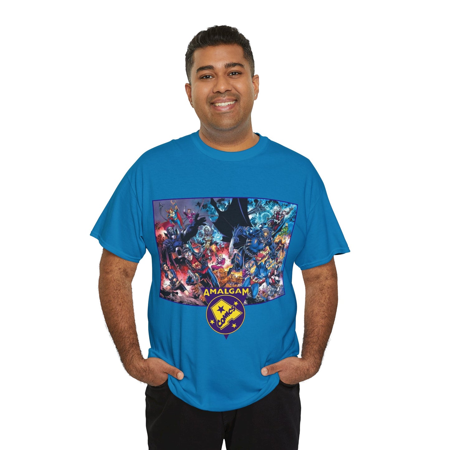 Amalgam T-Shirt - DC Vs Marvel Comics - 1990s - Jim Lee Art - Dark Claw, Amazon, Super Soldier, Spiderboy, Speed Demon