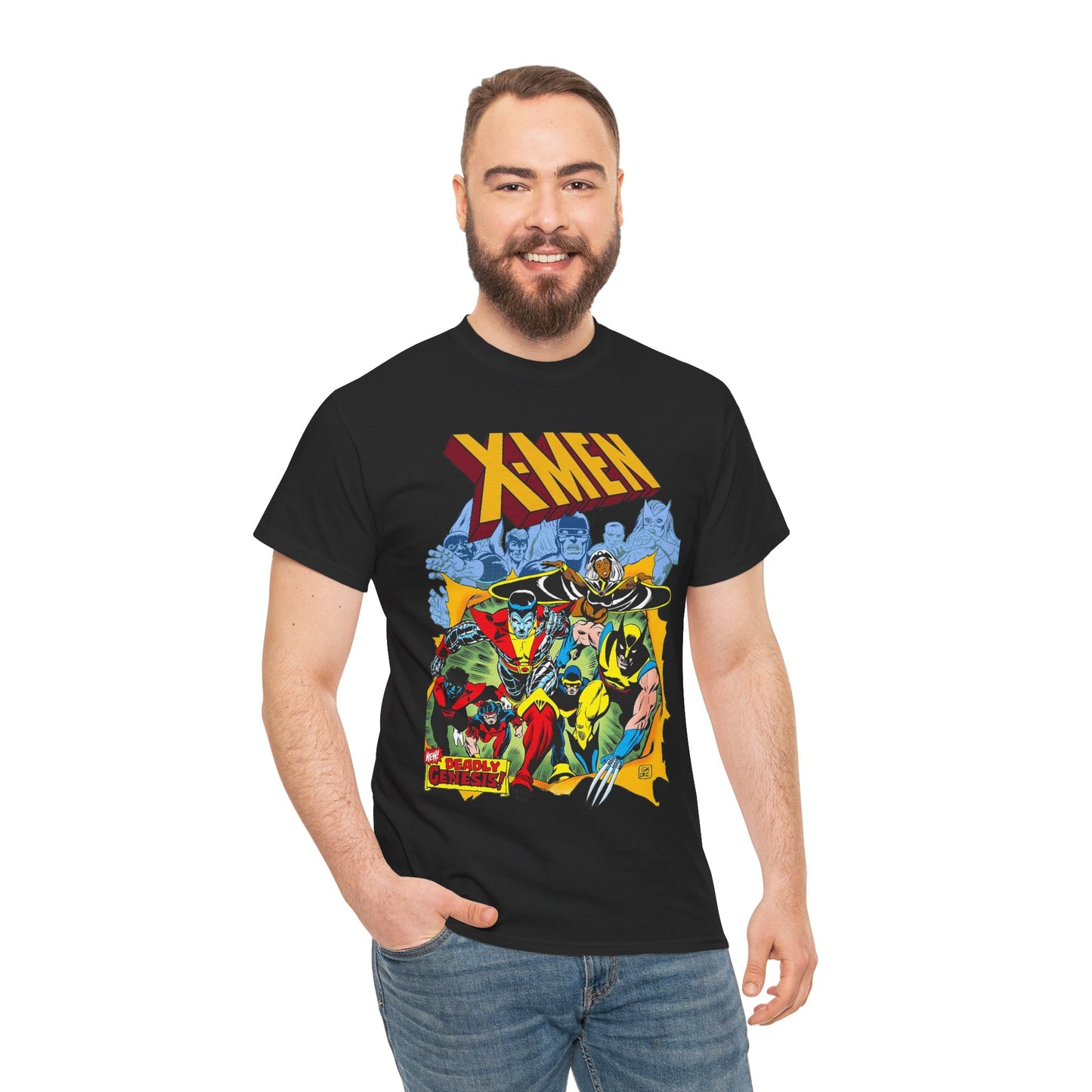 Giant-Sized X-Men T-Shirt - Dave Cockrum Art - Wolverine, Storm, Colossus, Cyclops, Nightcrawler, Thunderbird - New Chris Claremont Era - Marvel Comics