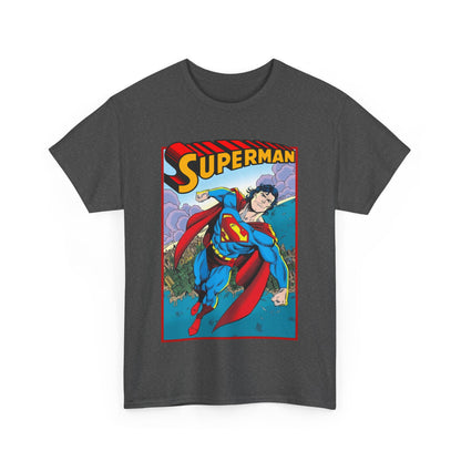 Superman T-Shirt - Tom Grummett Art - DC Comics - Metropolis, Man of Steel Flying Through the Sky - Post-Reign of the Supermen Storyline Artwork