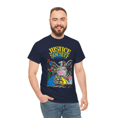 Justice Society T-Shirt - George Perez Art - Dr Fate, Atom, Spectre, Wonder Woman, Flash, Batman, Superman, Hawkman - JSA - DC Comics