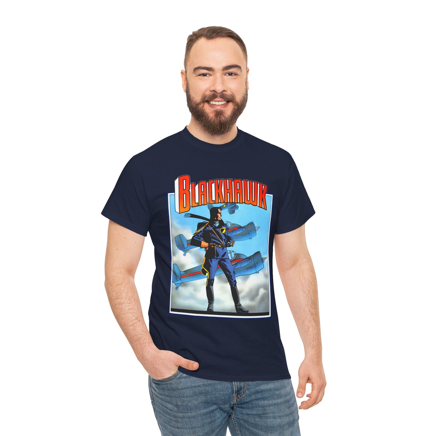 Blackhawk T-Shirt - Howard Chaykin Art - World War II Anti-Nazi Ace Pilots - DC Comics