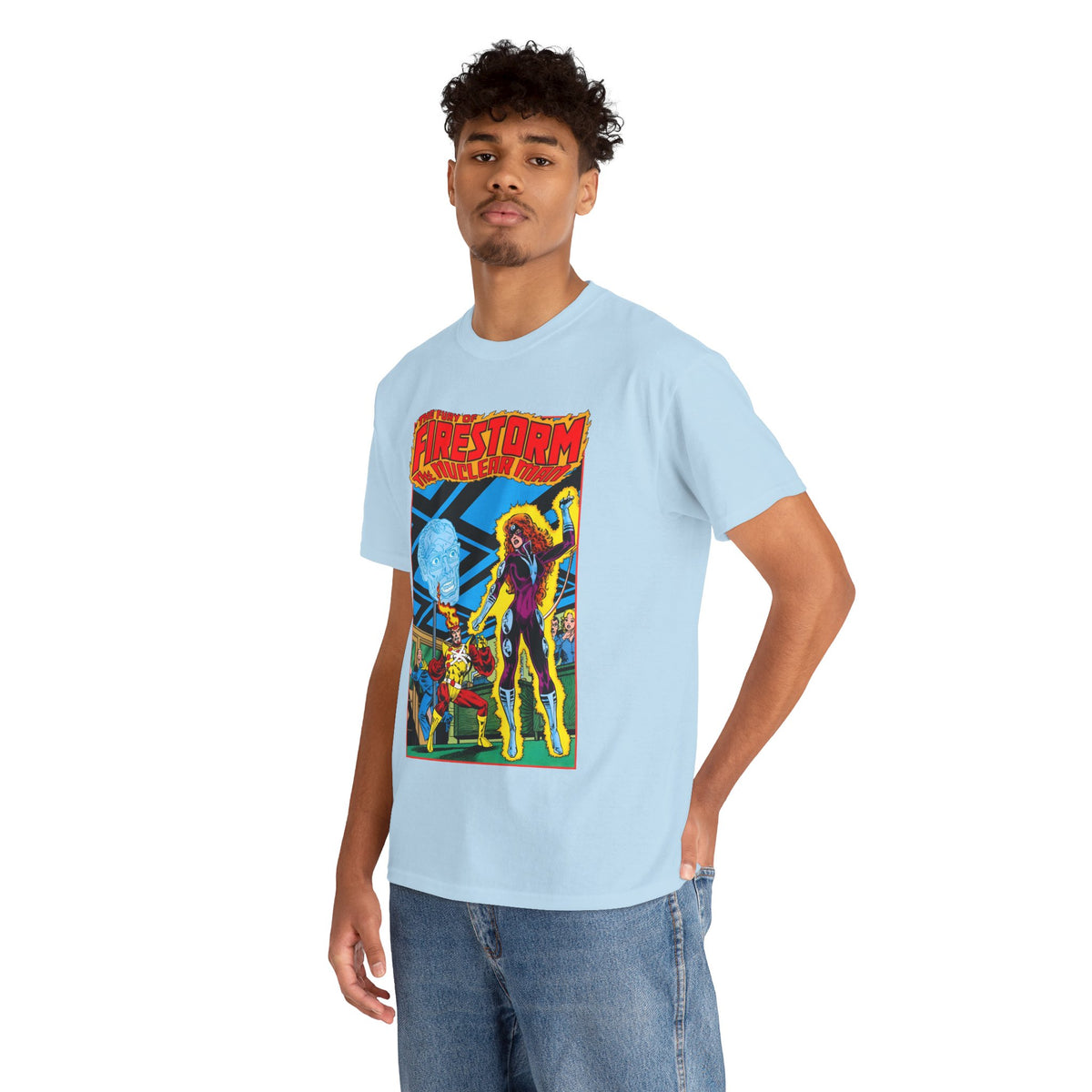 Fury of Firestorm T-Shirt - Pat Broderick Art - Vs Plastique - #7 Cover Art - DC Comics