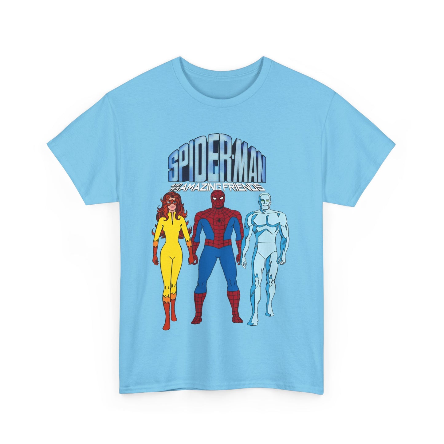 Spider-Man & His Amazing Friends T-Shirt - Spidey, Firestar, Iceman - Popular 1980s Marvel TV Cartoon - Marvel Comics