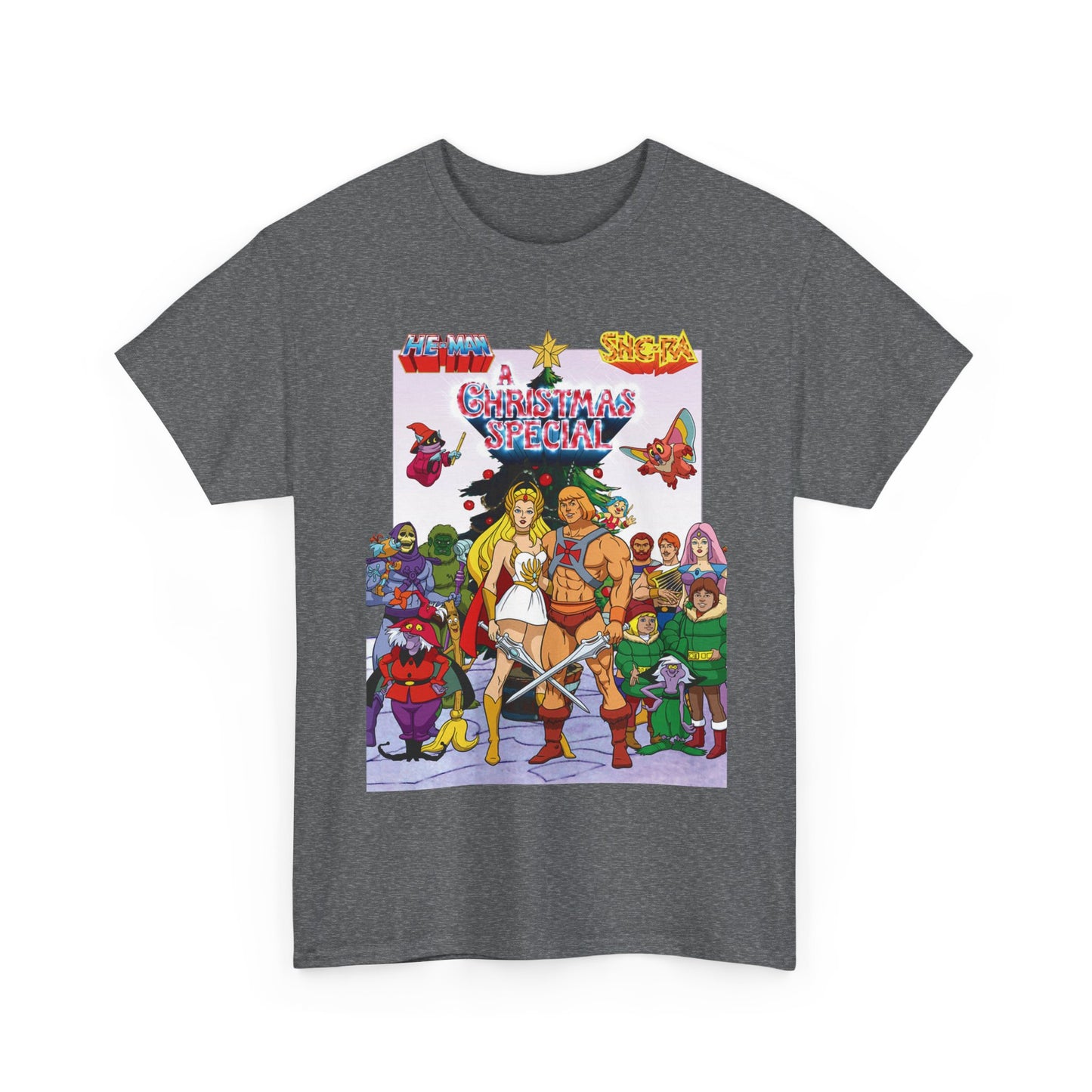 He-Man & She-Ra Christmas Special T-Shirt - MOTU & POP - Upcoming Masters of the Universe 2026 Movie - Filamation Art