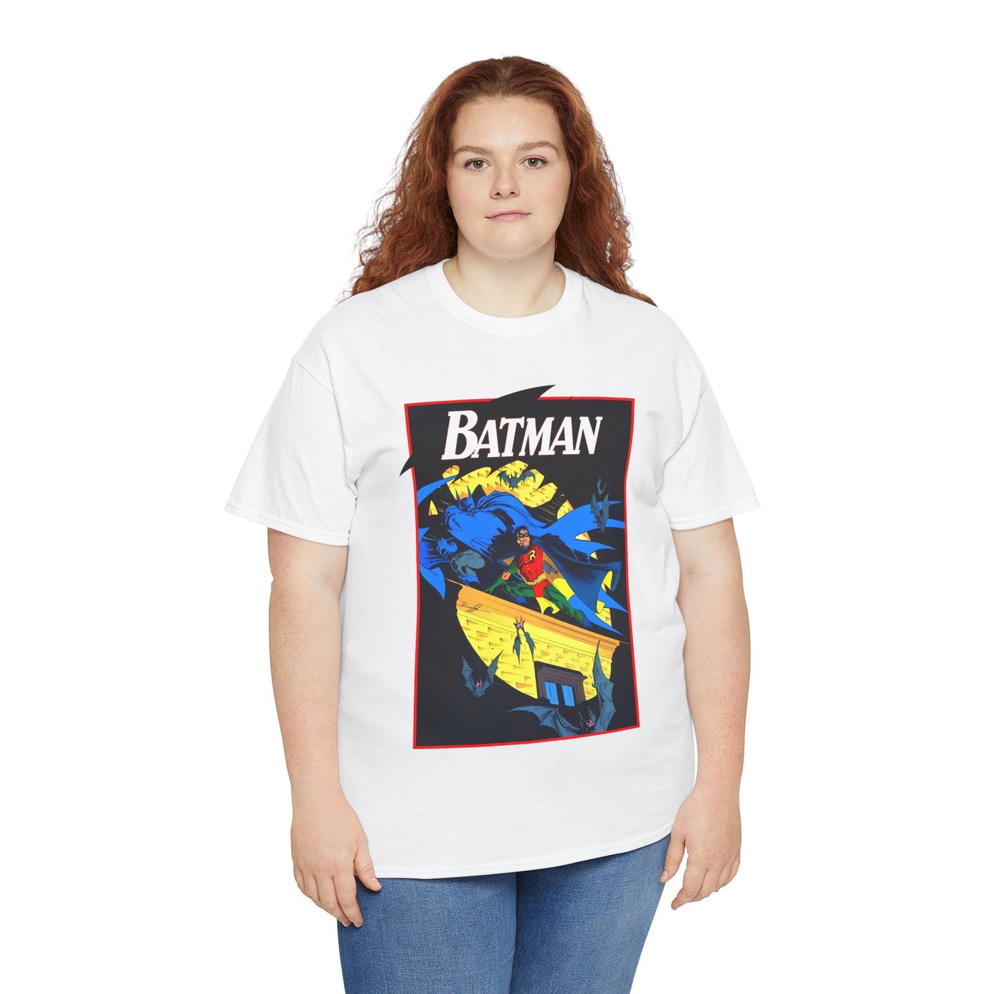 Batman & Robin T-Shirt - Norm Breyfogle Art - Surrounded by Bats in Gotham City - DC Comics
