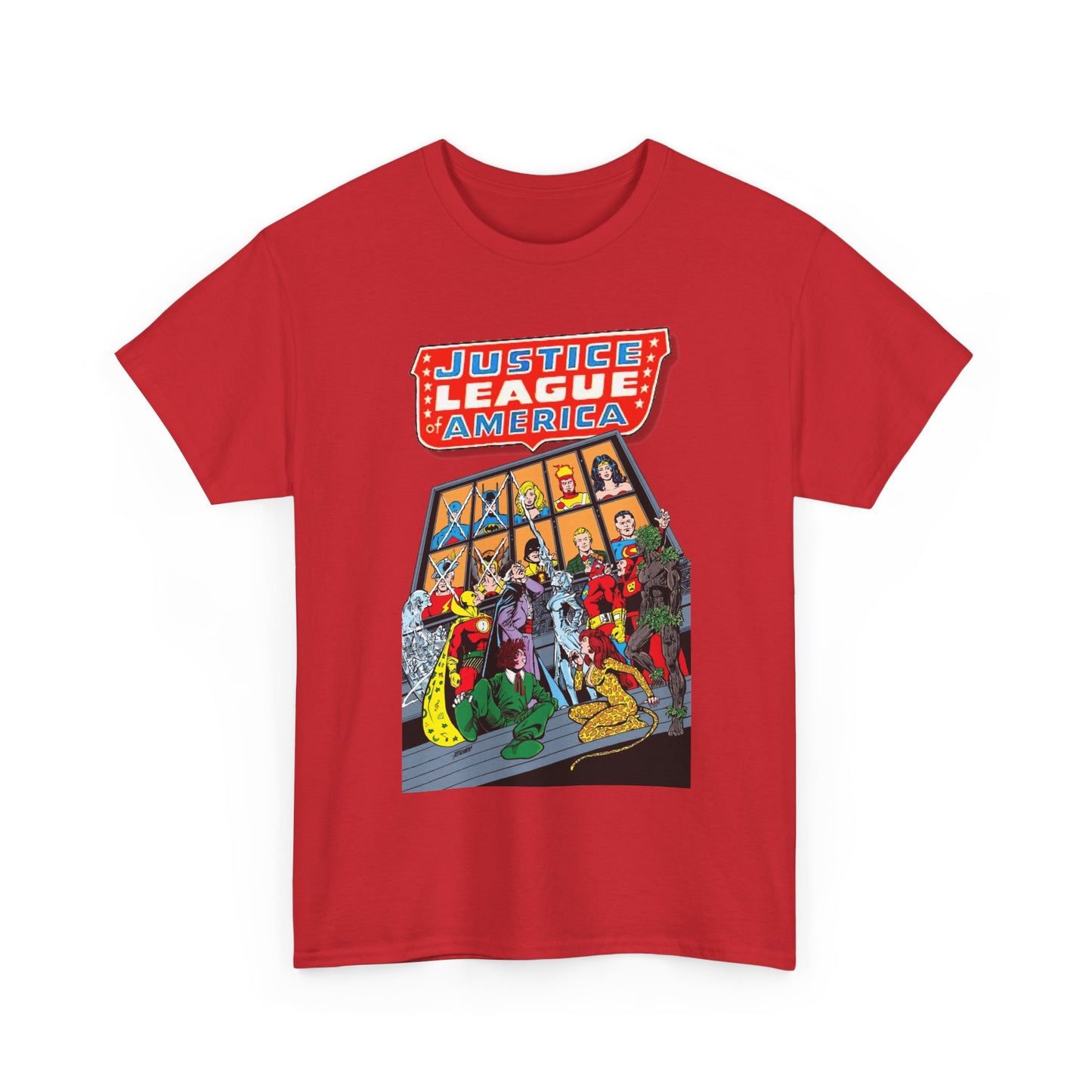 Justice League of America T-Shirt - George Perez Art - Wonder Woman, Hourman, Batman, Firestorm - SSOSV - DC Comics