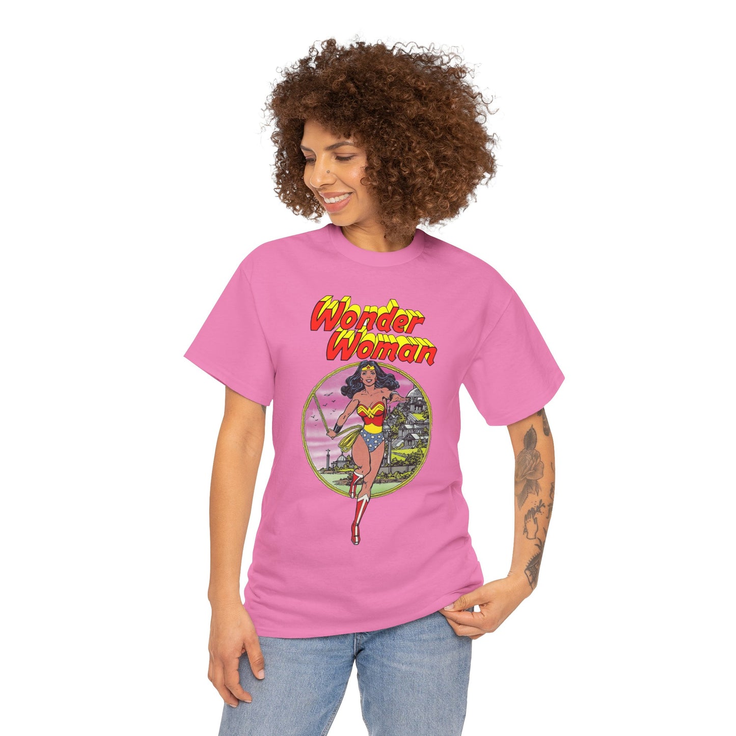 Wonder Woman T-Shirt - George Perez Art - Justice League 1980s Postcard Set - JLA Member - Diana from Themyscira - DC Comics