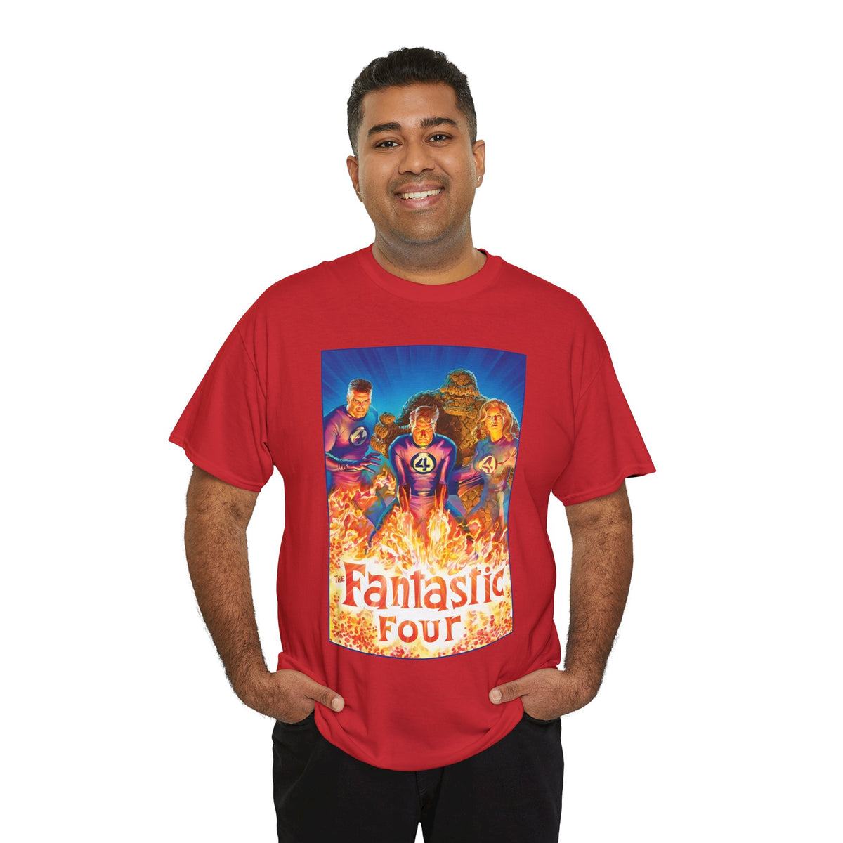 Fantastic Four T-Shirt - Alex Ross Art - Mr. Fantastic, Invisible Woman, Human Torch, The Thing - Marvel Comics