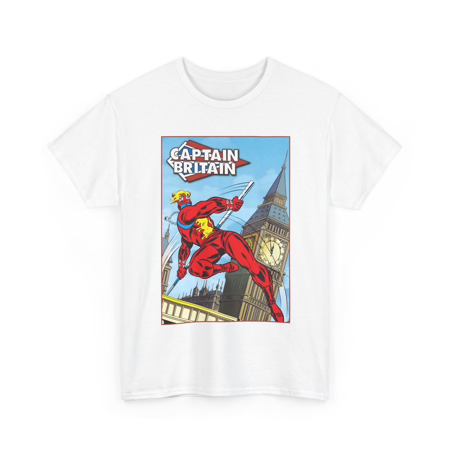 Captain Britain T-Shirt - Ron Wilson Art - Brian Braddock - Marvel UK Series - Chris Claremont Stories - Marvel Comics